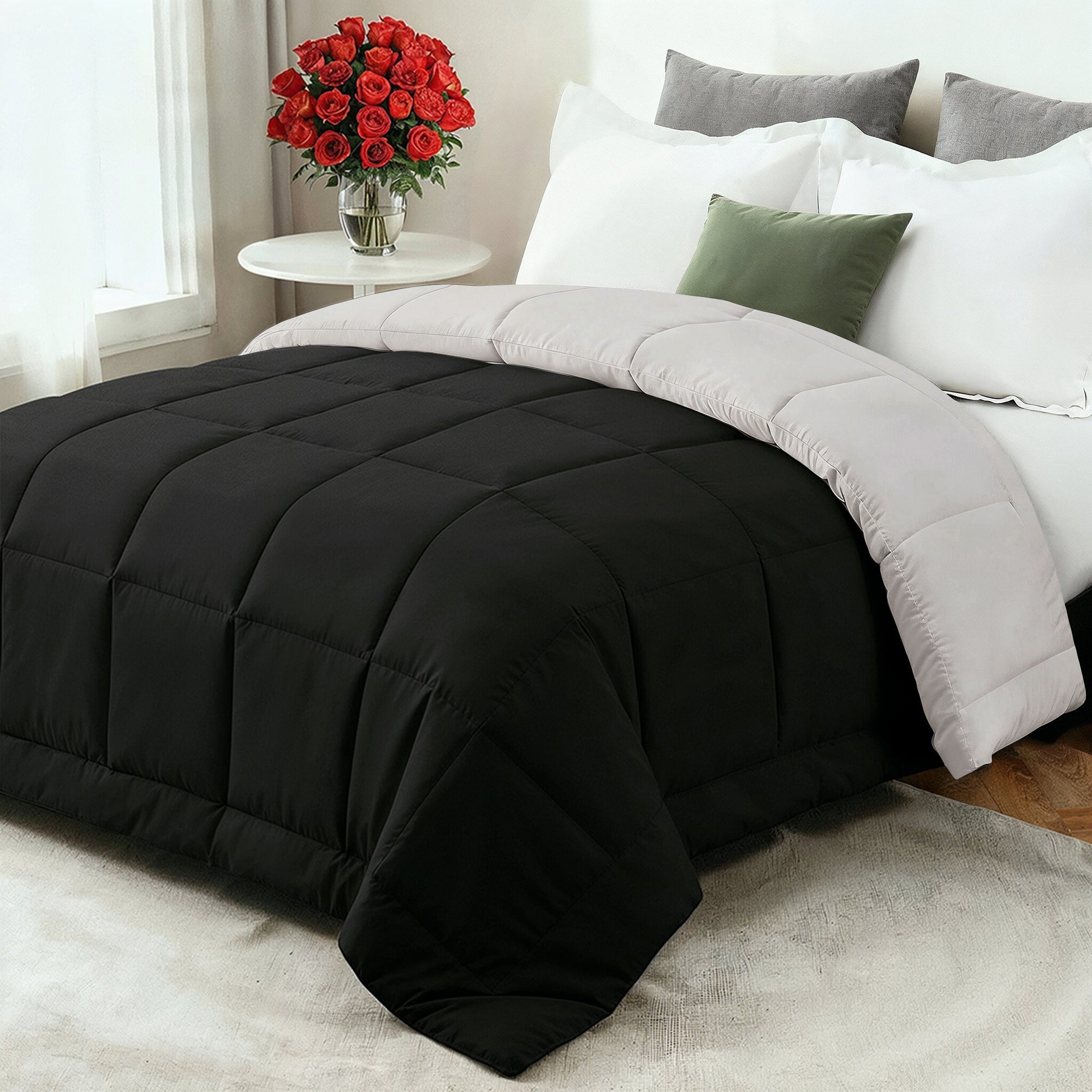 All-Season Comforter | Ultra-Soft Down-Alternative Fill | Microfiber Shell & Machine Washable