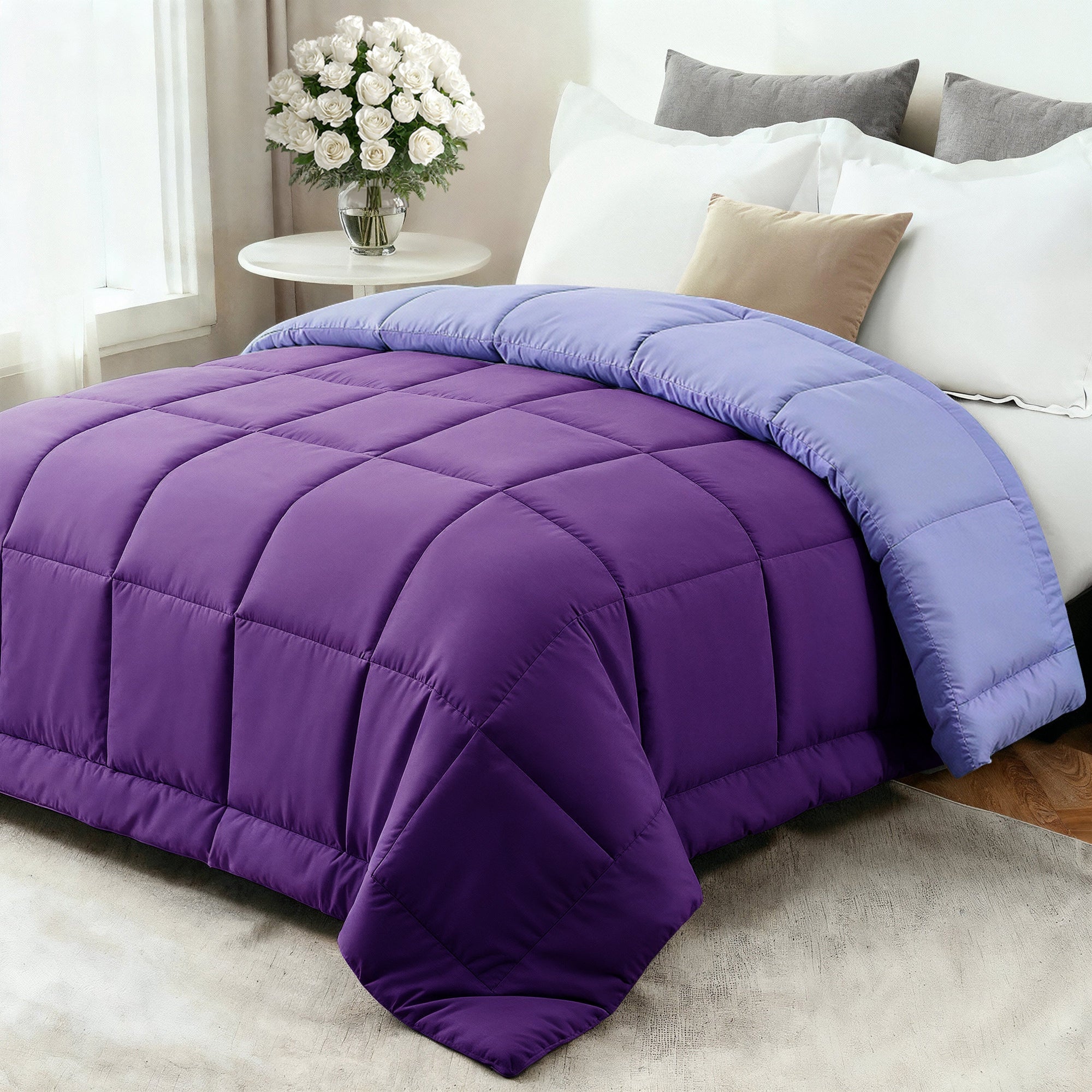 All-Season Comforter | Ultra-Soft Down-Alternative Fill | Microfiber Shell & Machine Washable