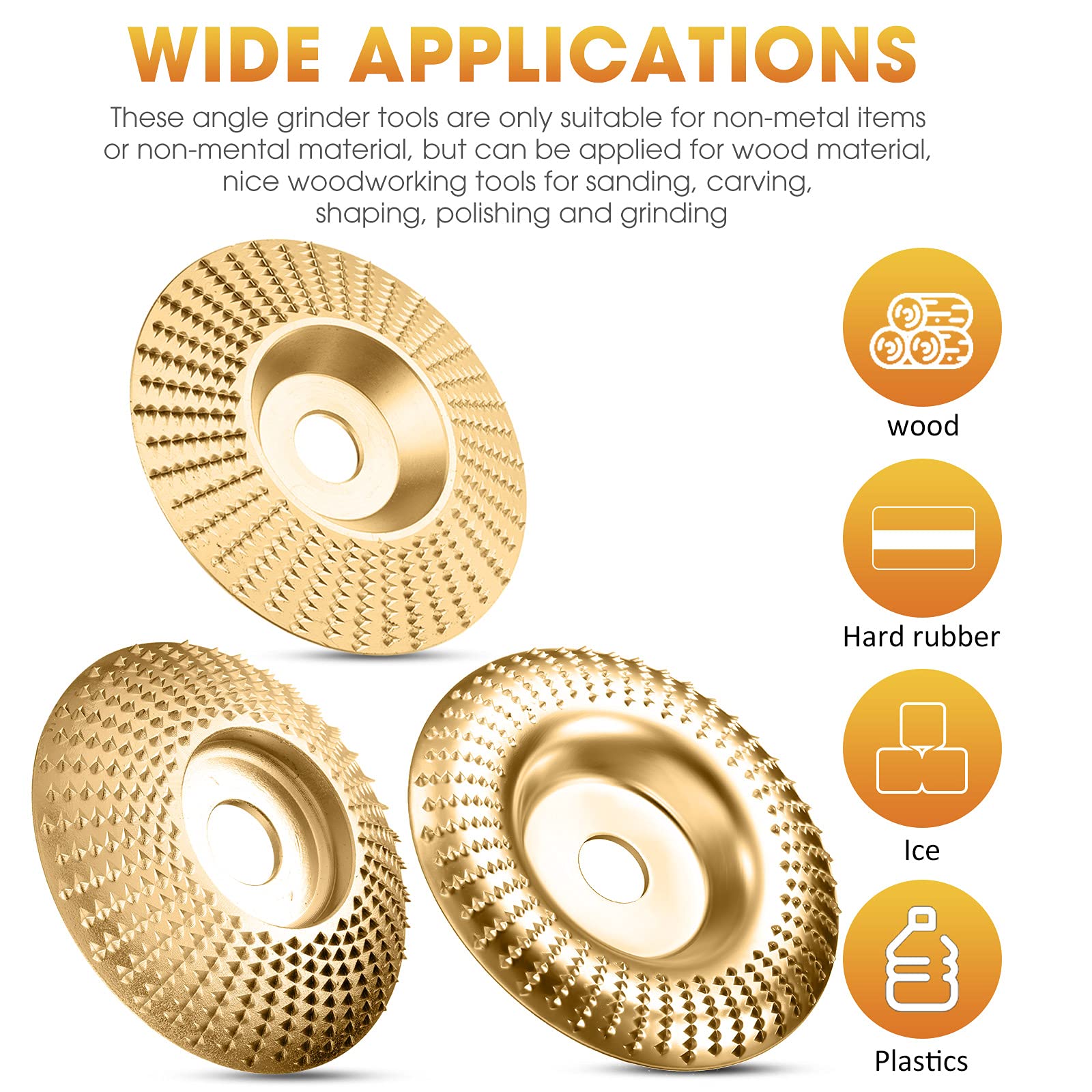 Angle Grinder Discs | Tungsten Carbide Shaping & Carving | Flat, Bevel & Arc Discs | Durable Design