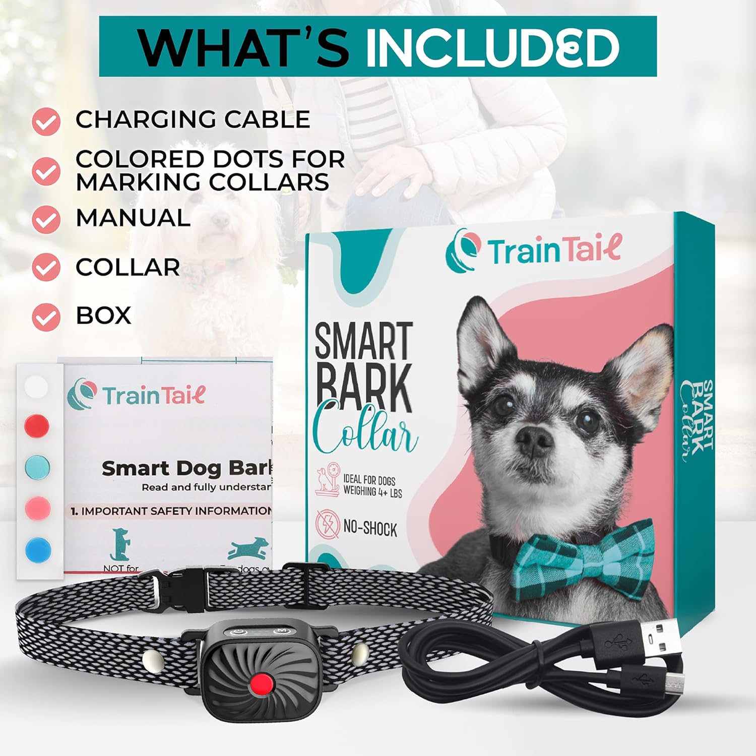 Anti-Bark Collar Small Dogs | Gentle Vibration & Sound | Rechargeable Waterproof | Comfortable Fit