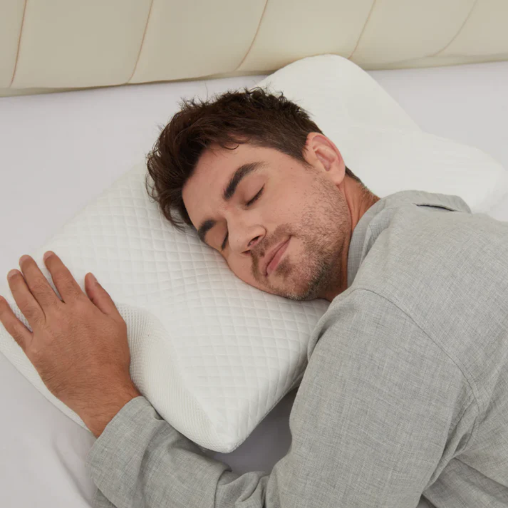 Anti-Snore Pillow | Ergonomic Contour Memory Foam | Breathable Removable Cooling Cover