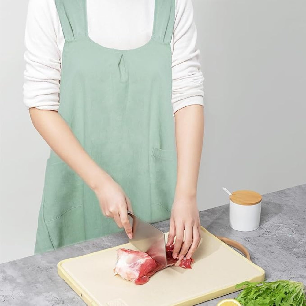 Apron | Korean-Inspired Cross-Back Design | Two Front Pockets | Comfortable Fit