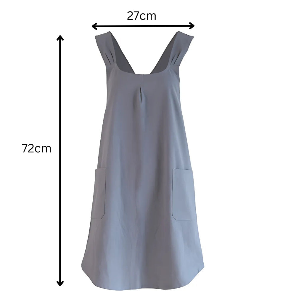 Apron | Korean-Inspired Cross-Back Design | Two Front Pockets | Comfortable Fit