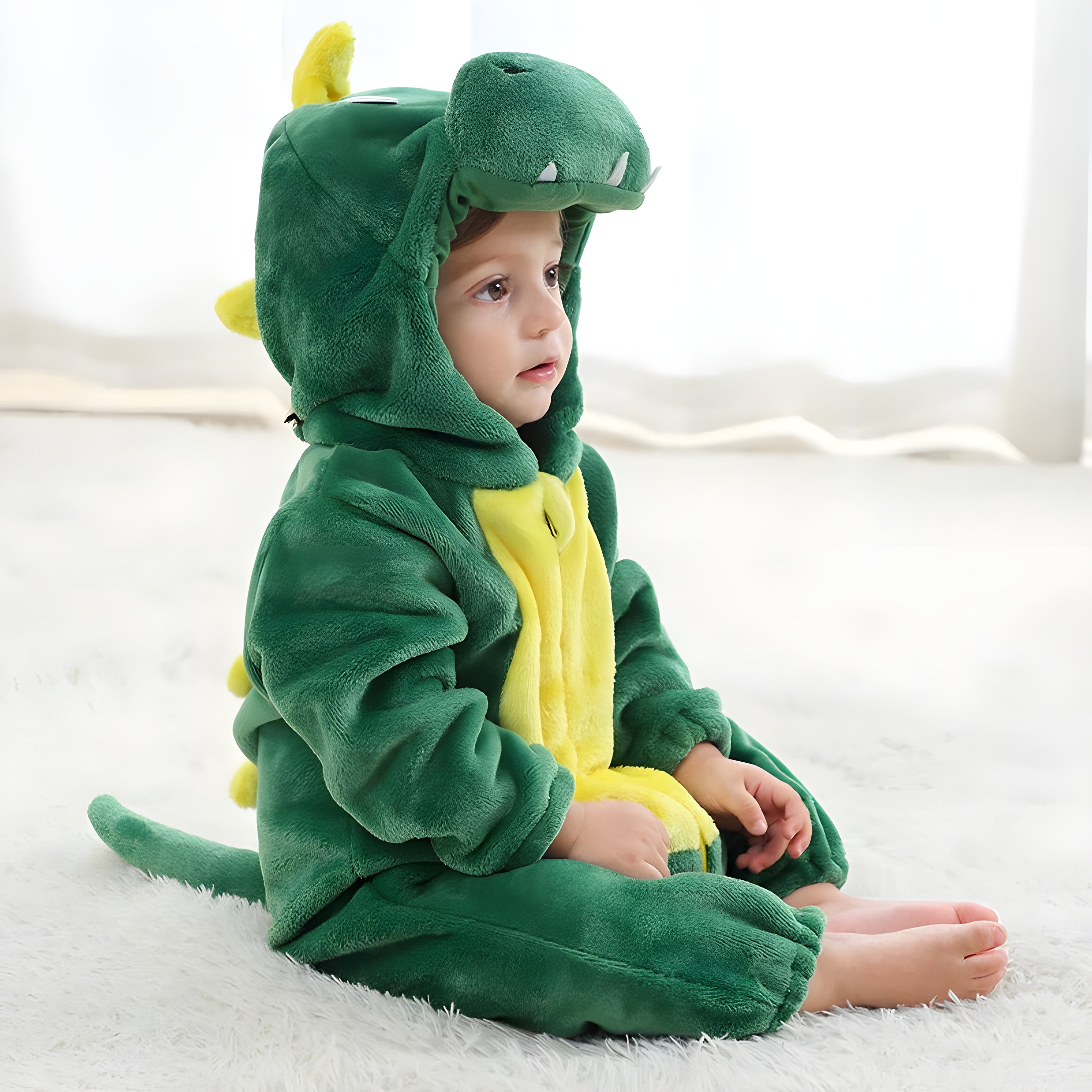 Baby Animal Romper | Hooded Onesie with Ears | Velour Knit Fabric | Cozy Comfort