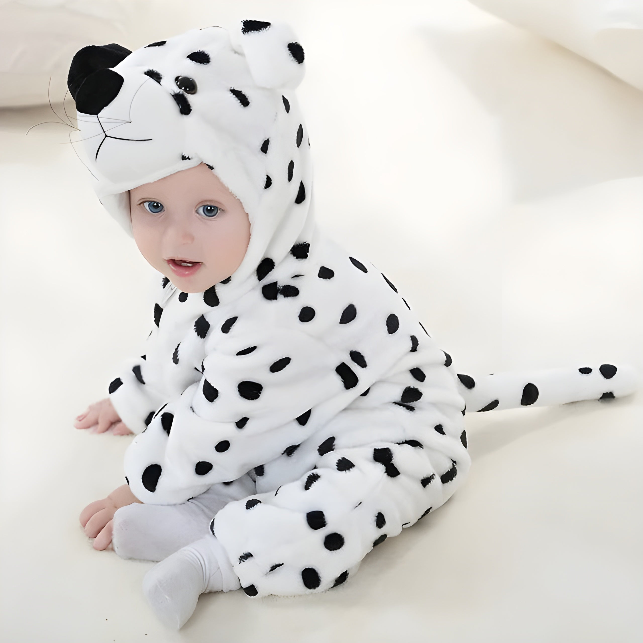 Baby Animal Romper | Hooded Onesie with Ears | Velour Knit Fabric | Cozy Comfort