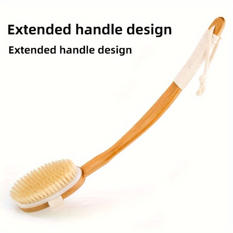 Back Scrubber | Natural Boar Bristles | Long Wooden Handle