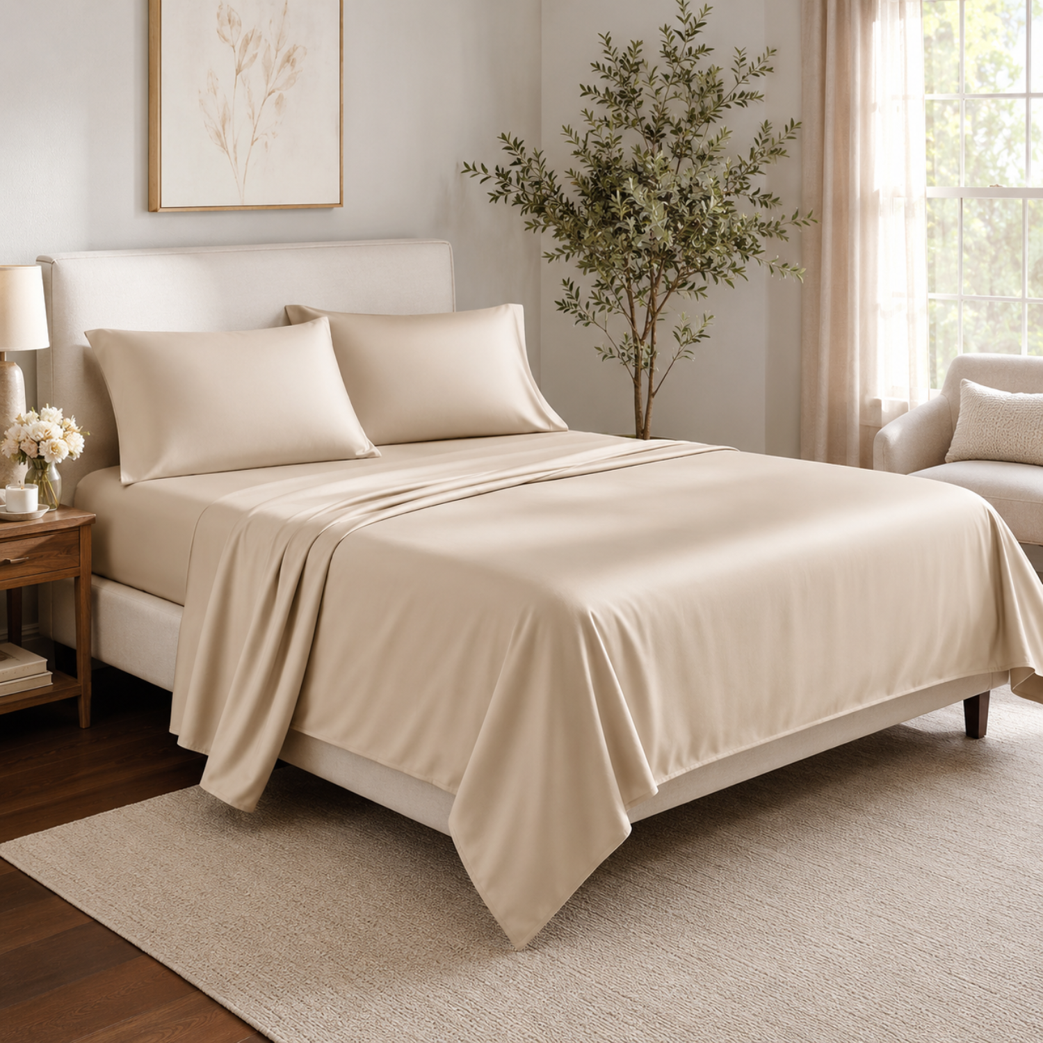 Bamboo Sheet Set | Cooling & Moisture-Wicking | Deep Pocket Fits Up to 16 in