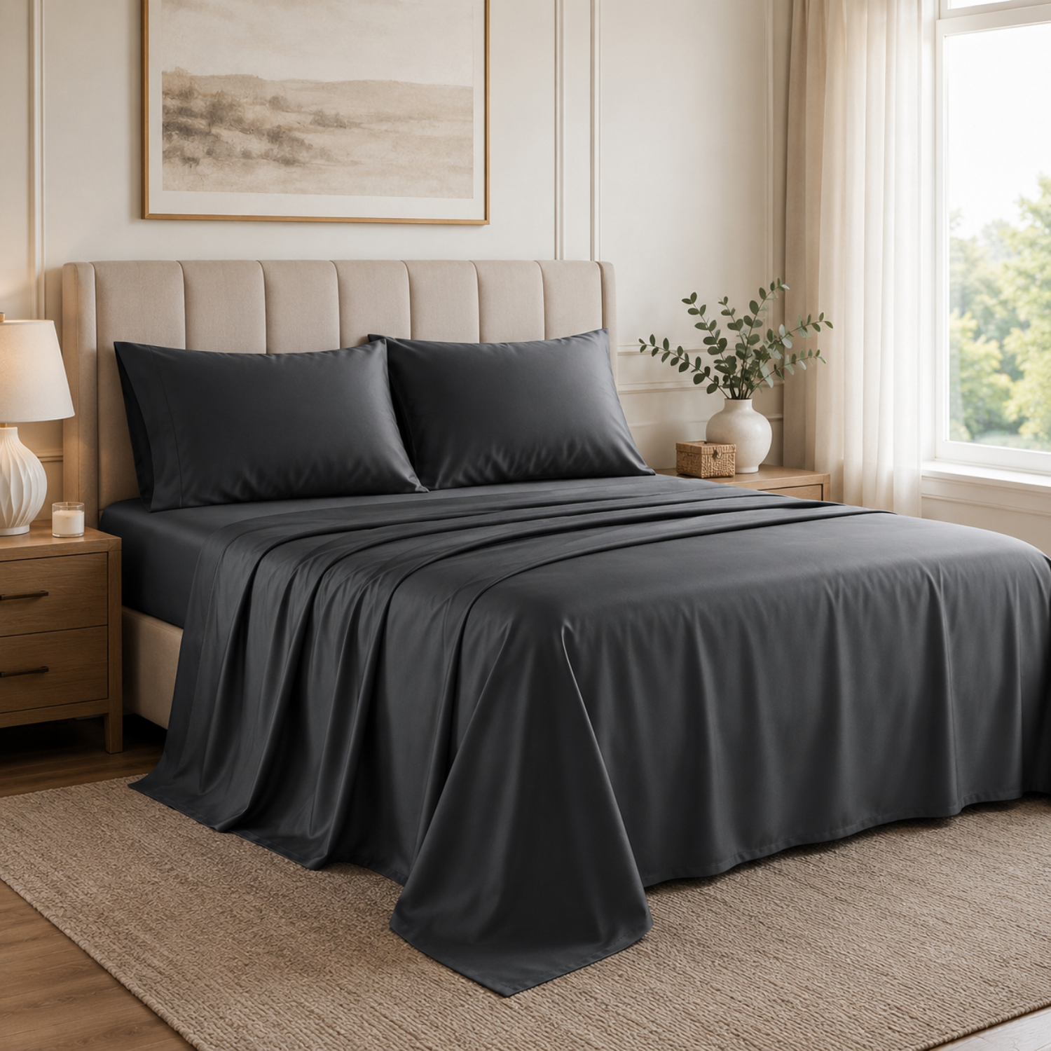 Bamboo Sheet Set | Cooling & Moisture-Wicking | Deep Pocket Fits Up to 16 in
