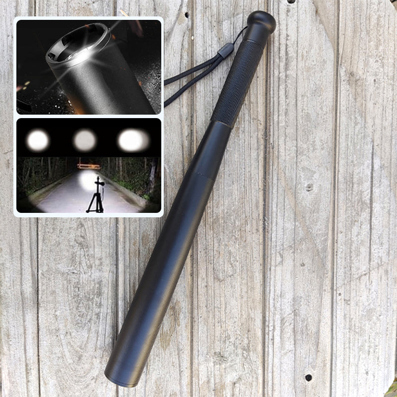 Baseball Bat-Shaped Flashlight | LED & 3 Lighting Modes | Aluminum | Emergency & Utility Use