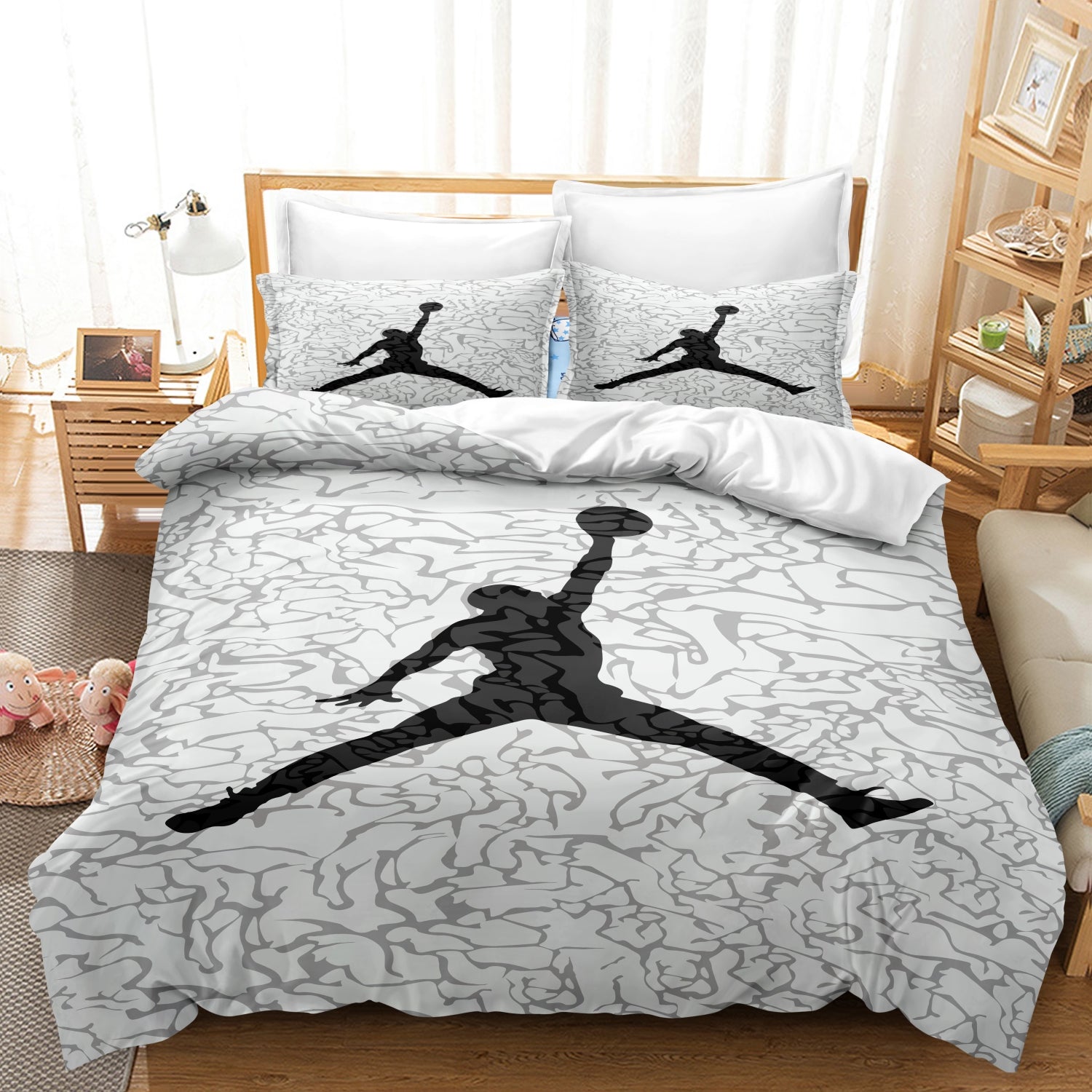 Basketball Duvet Cover Set | Athletic Design | Soft Fabric & Pillowcases Included
