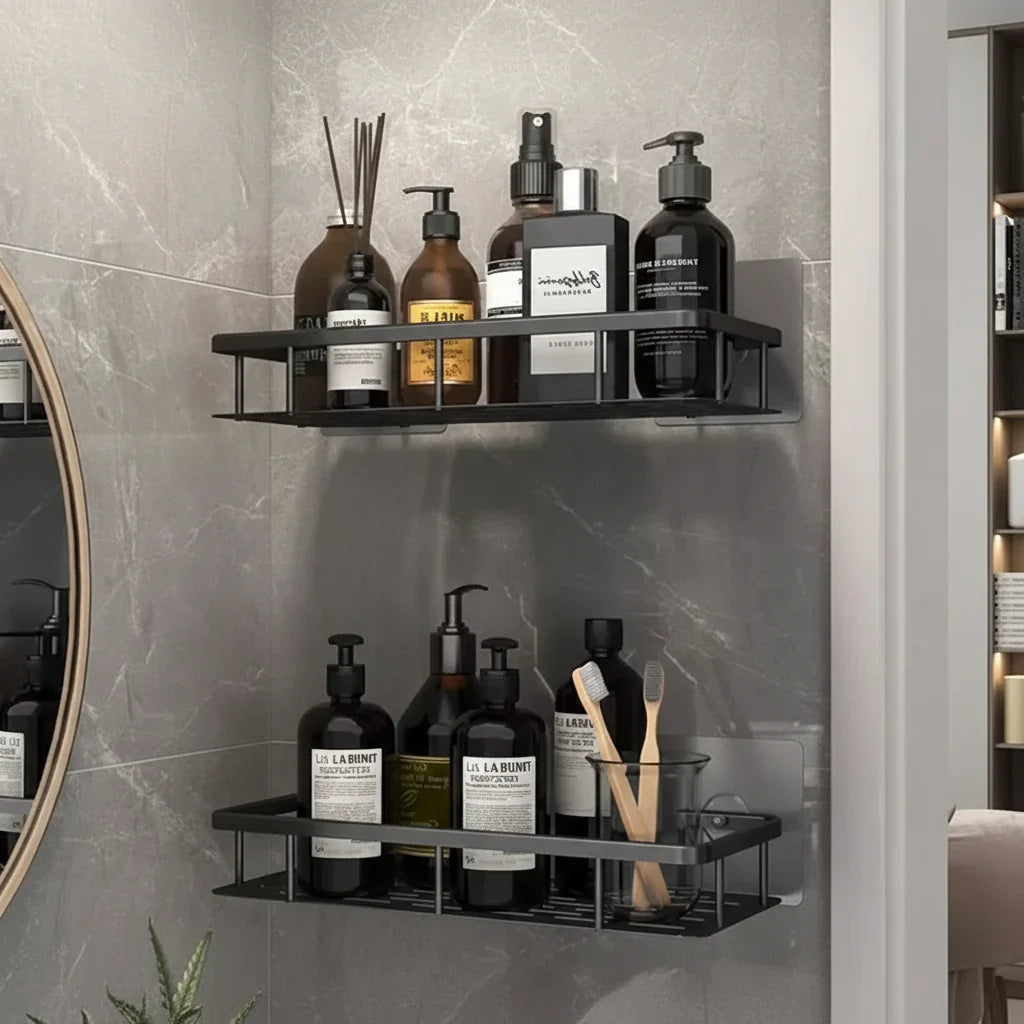 Bathroom Shelf | Drill-Free Self-Adhesive Mount | 5 kg Capacity | Space-Saving