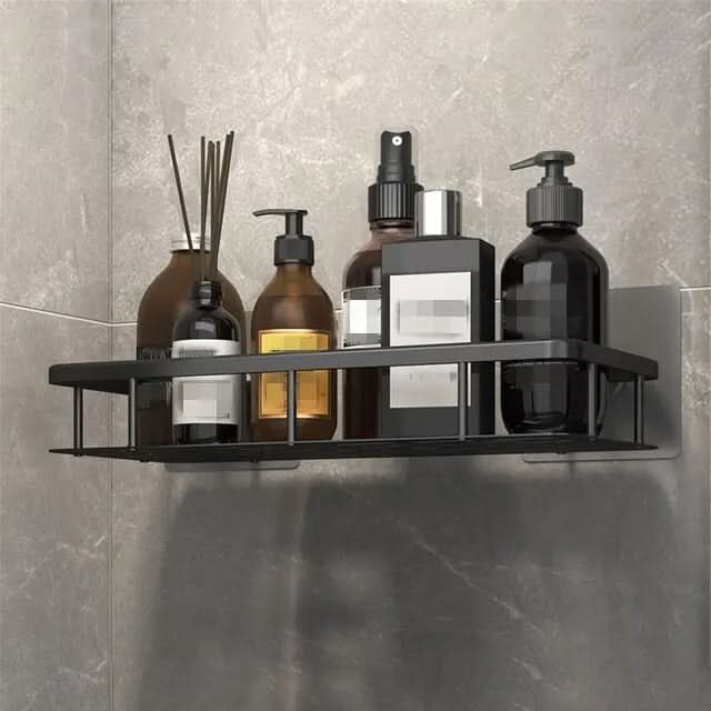 Bathroom Shelf | Drill-Free Self-Adhesive | Stainless Steel Trim | Supports Up to 5 kg