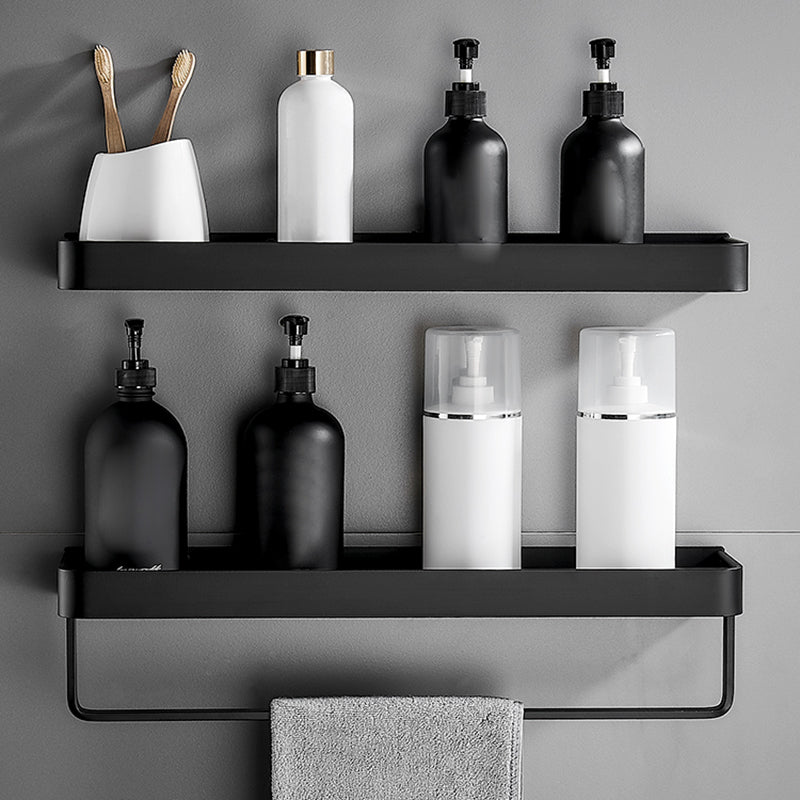 Bathroom Shelf | Matte Black Wall-Mounted | Rust-Resistant Metal | Space-Saving