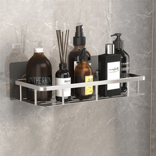Bathroom Shelves | Metal Suction Cup Mount | Durable Metal | Tool-Free Install