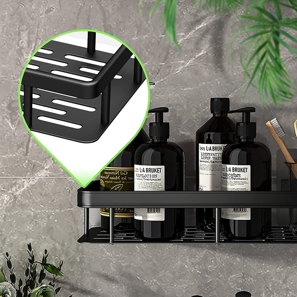 Bathroom Shelves | Metal Suction Cup Mount | Durable Metal | Tool-Free Install