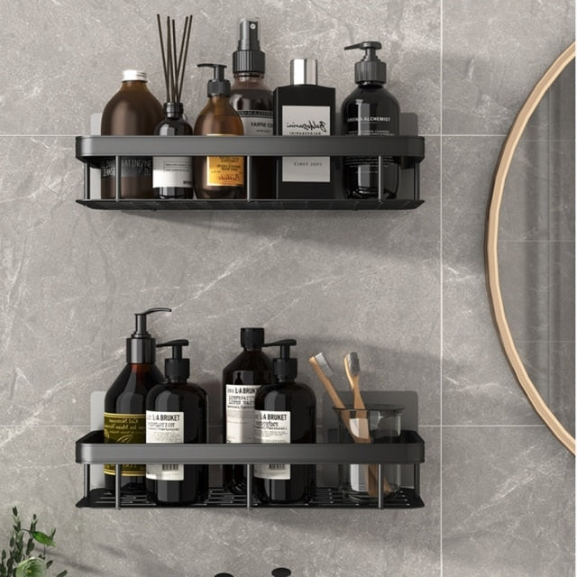 Bathroom Shelves | Metal Suction Cup Mount | Durable Metal | Tool-Free Install