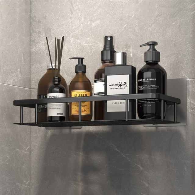 Bathroom Shelves | Metal Suction Cup Mount | Durable Metal | Tool-Free Install