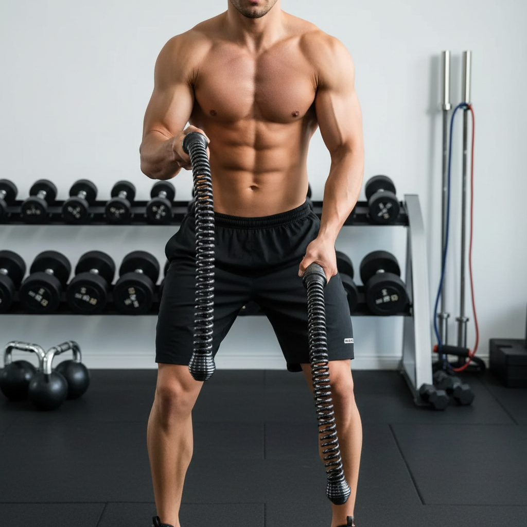 Battle Rope for Home & Gym | Cordless Compact Trainer | Steel Construction | 43 cm Portable