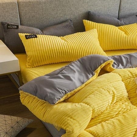 Bedding Set | Thick Corduroy Velvet | 3-Piece Duvet Cover & Pillowcases | Cozy Warmth