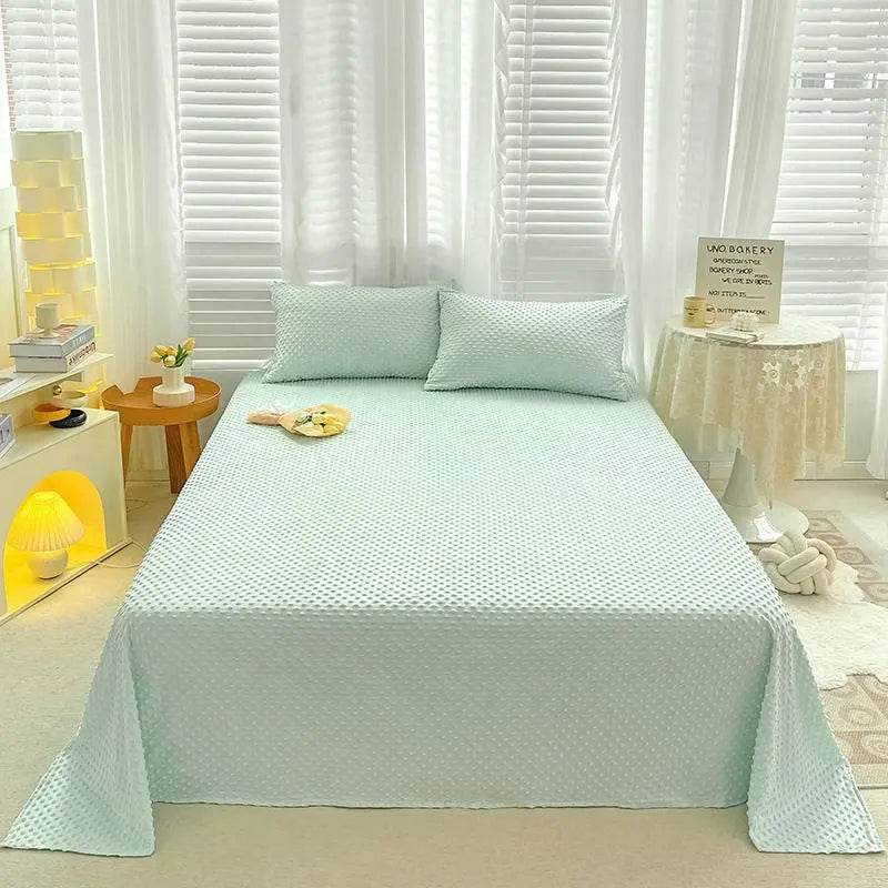 Bedsheet Set | Washed Soft Solid Design | Includes 2 Pillowcases & Flat Sheet | Comfortable Sleep