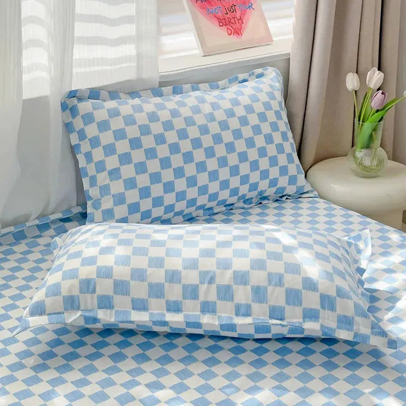Bedsheet Set | Washed Soft Solid Design | Includes 2 Pillowcases & Flat Sheet | Comfortable Sleep