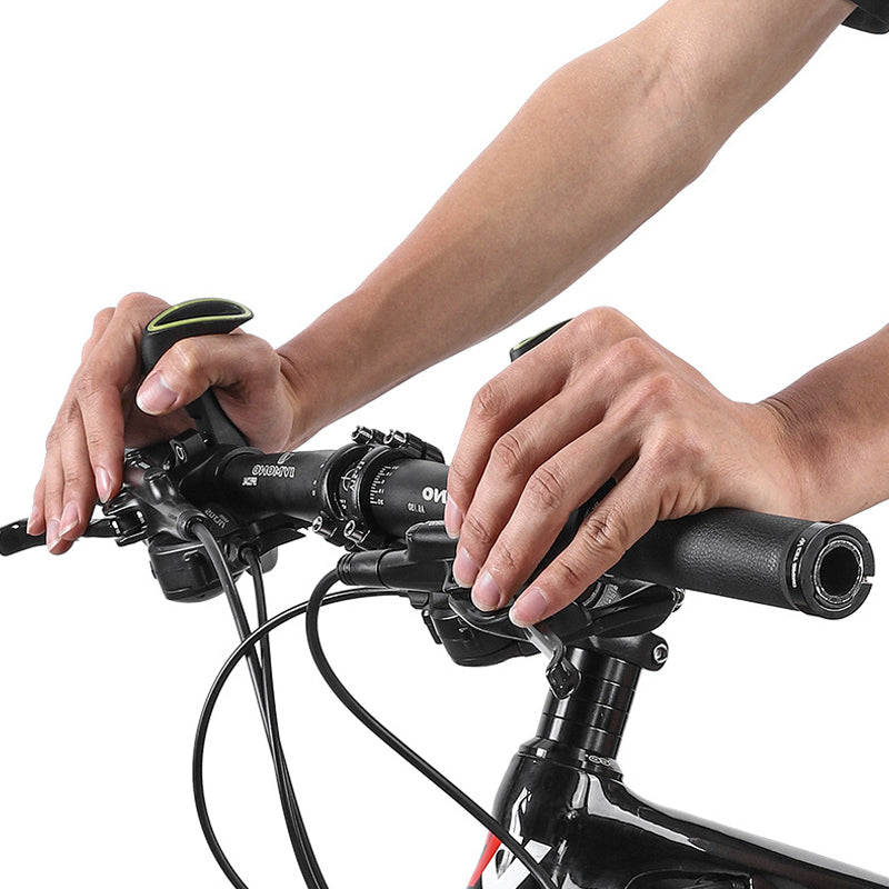 Bicycle Handlebar Grips | Ergonomic O-Shape | Carbon Fiber & Nylon | Fluorescent Visibility