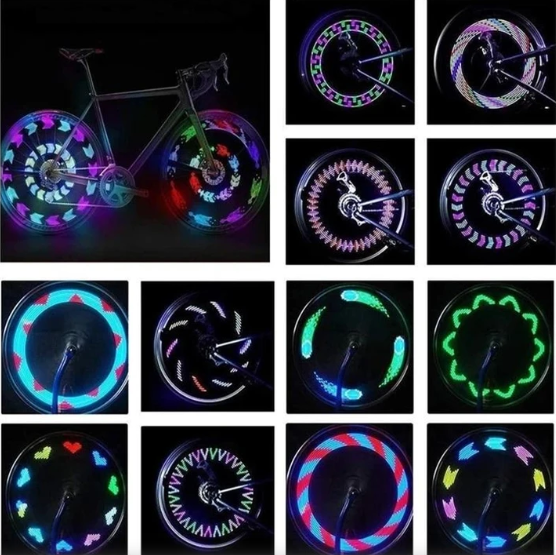 Bike Spoke LED Wheel Light | 32 Patterns RGB Display | Clip-On Battery Powered | High Visibility