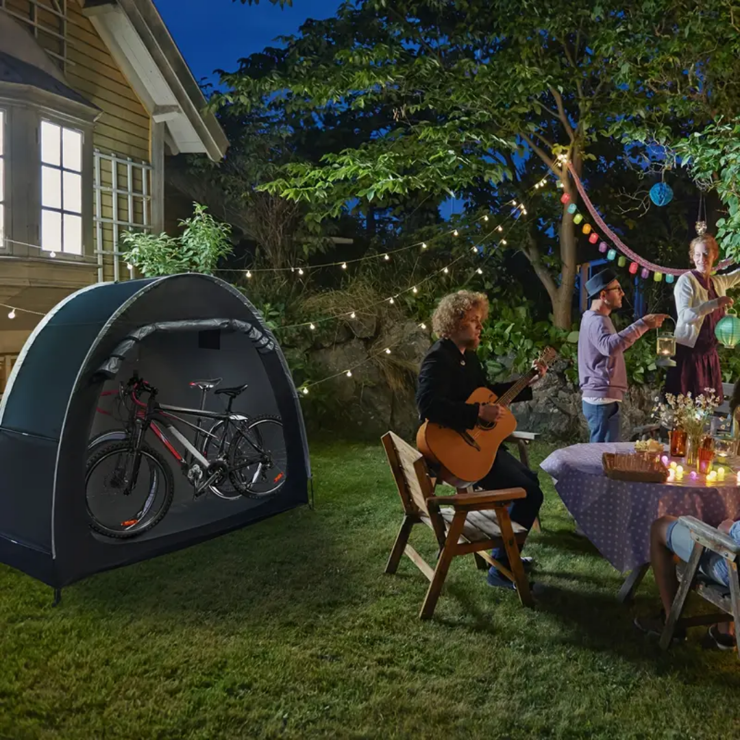 Bike Storage Tent | Waterproof & UV-Resistant | Fits 2 Bikes | Silver-Coated Oxford Fabric