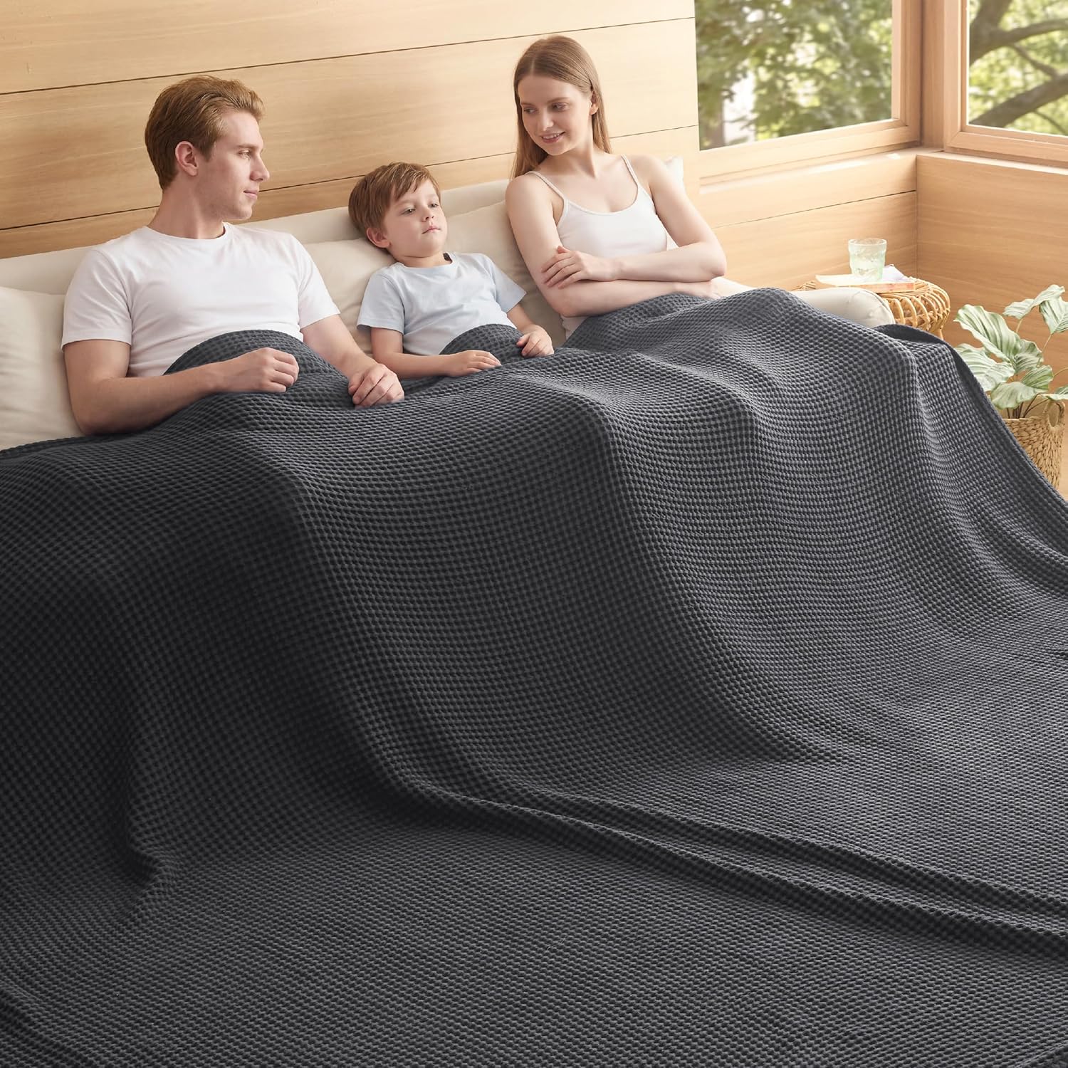 Blanket | Waffle Weave | 100% Cotton & Lightweight Breathable