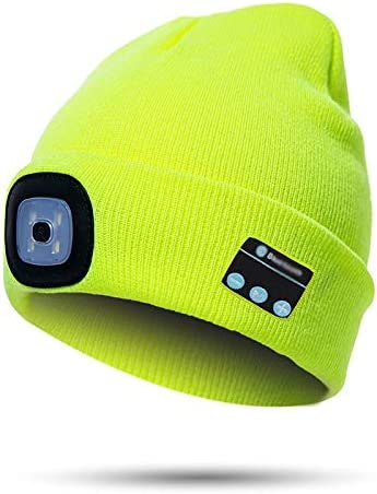 Bluetooth Beanie Hat (Unisex) | Wireless Headphones & Detachable LED | USB Rechargeable