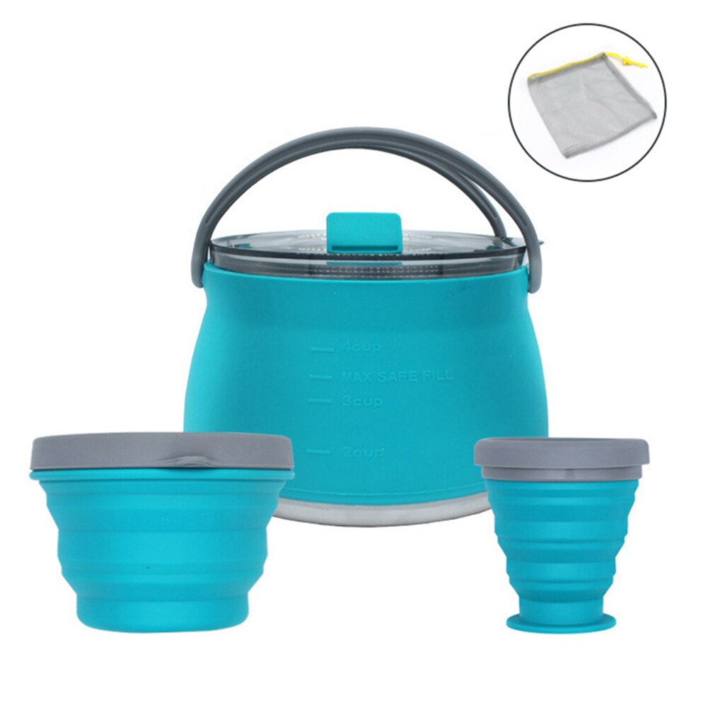 Camping Kettle | Collapsible Design | 1L Stainless Steel | Lightweight for Hiking