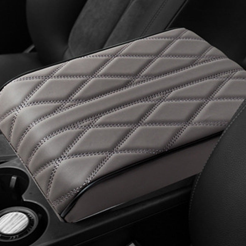 Car Center Console Armrest Cover | Memory Foam Padded | Synthetic Leather & Anti-Slip Backing