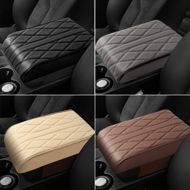 Car Center Console Armrest Cover | Memory Foam Padded | Synthetic Leather & Anti-Slip Backing