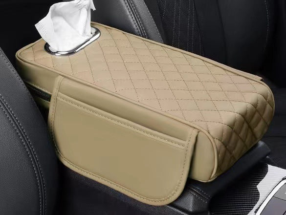 Car Center Console Armrest Cover | Memory Foam Padded | Synthetic Leather & Anti-Slip Backing