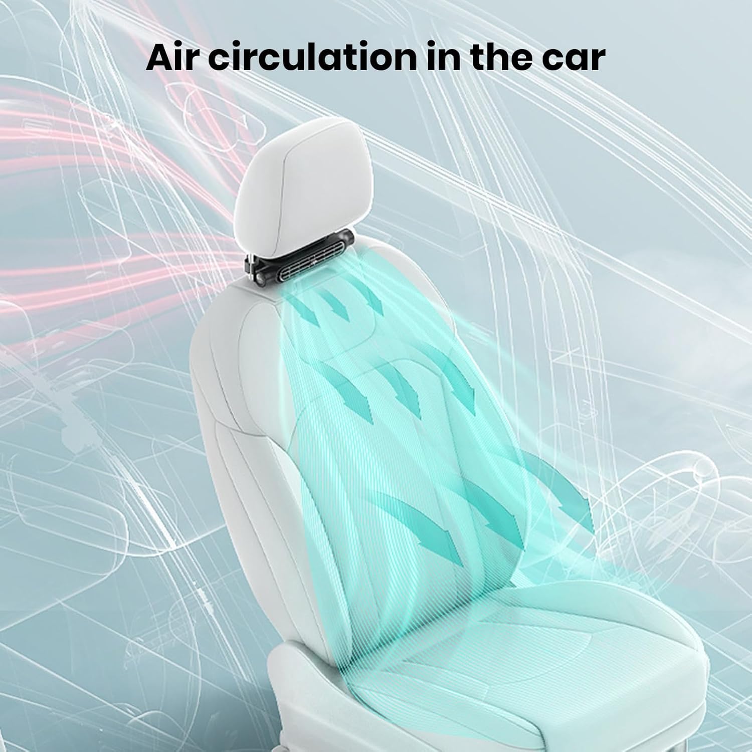 Car Cooling Fan | Bladeless Headrest Mount | USB-Powered 2-Pack
