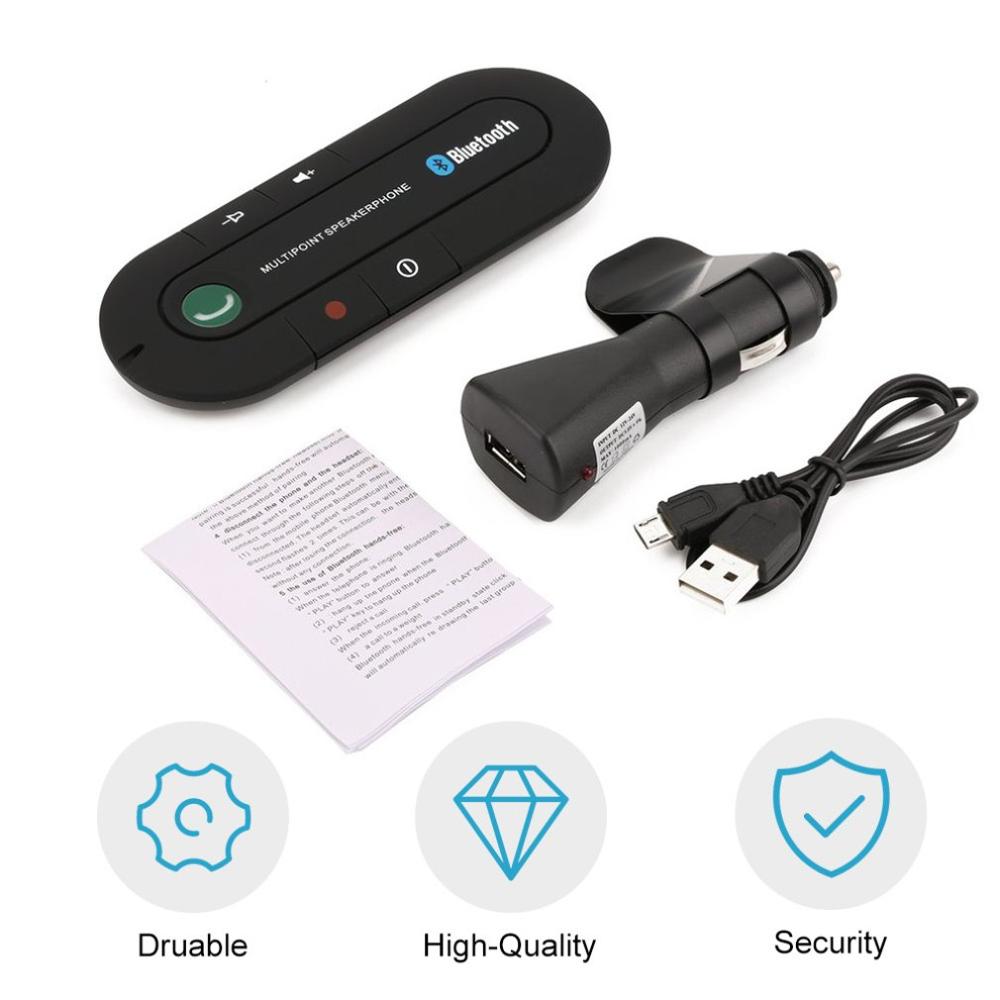 Car Hands-Free Bluetooth Speaker | Noise-Cancelling Mic | Magnetic Visor Mount | Long Talk Time