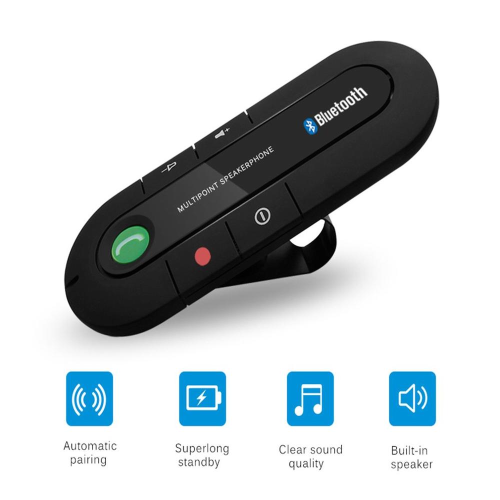 Car Hands-Free Bluetooth Speaker | Noise-Cancelling Mic | Magnetic Visor Mount | Long Talk Time