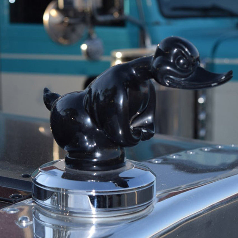 Car Hood Ornament | Angry Duck Design | Chrome-Plated Rubber 6×4 in | Universal Fit