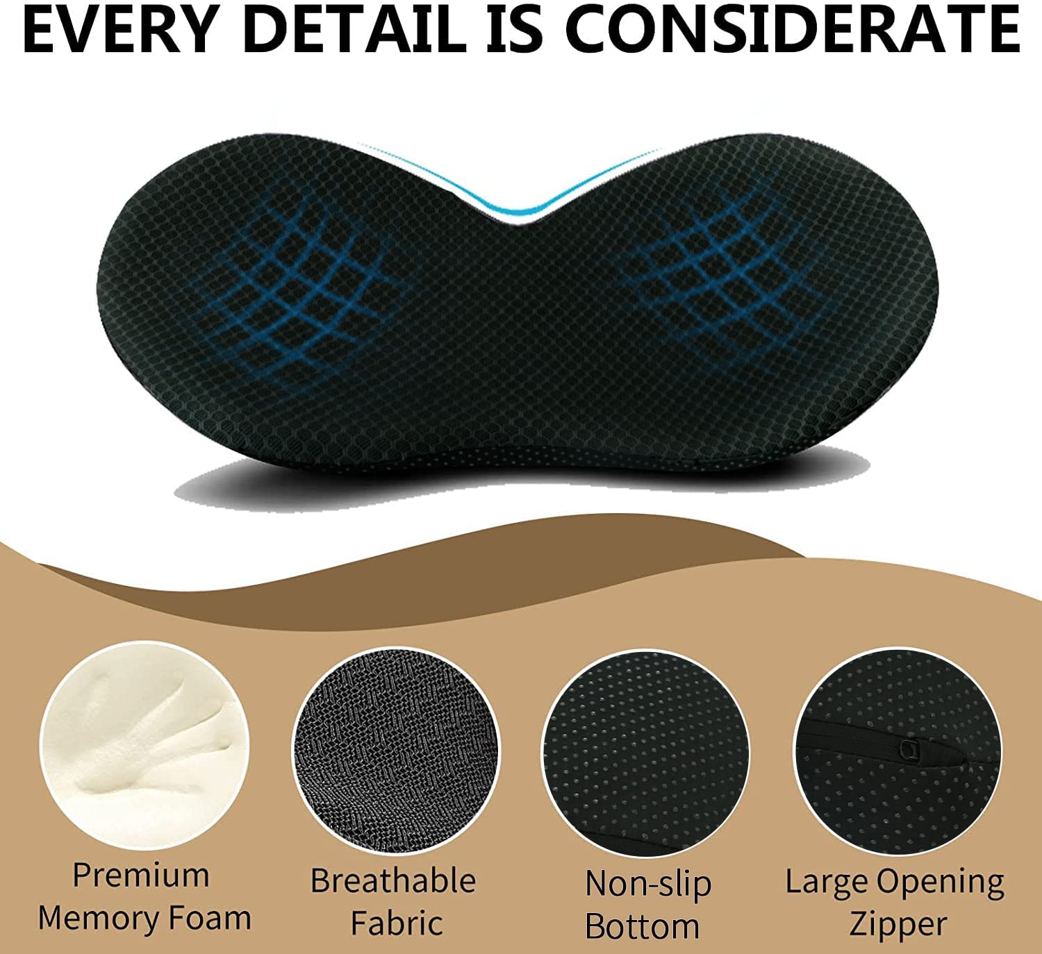 Car Seat Booster for Short Drivers | Ergonomic Memory Foam 3.5in Lift | Removable Breathable Cover