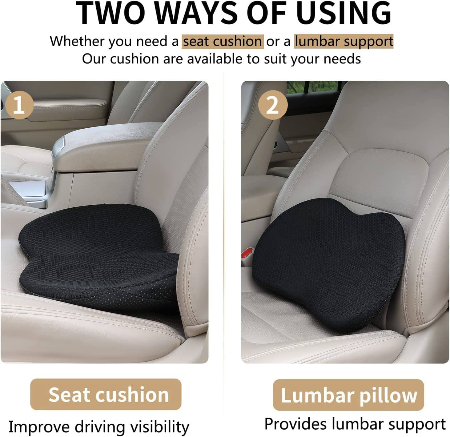 Car Seat Booster for Short Drivers | Ergonomic Memory Foam 3.5in Lift | Removable Breathable Cover