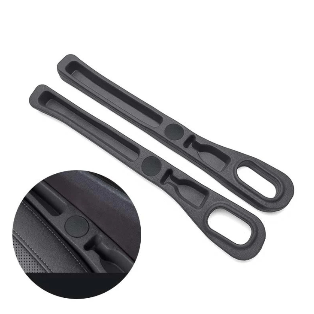 Car Seat Gap Filler Organizer Pair | Faux Leather Slim Profile | Built-In Slots | Organized Storage