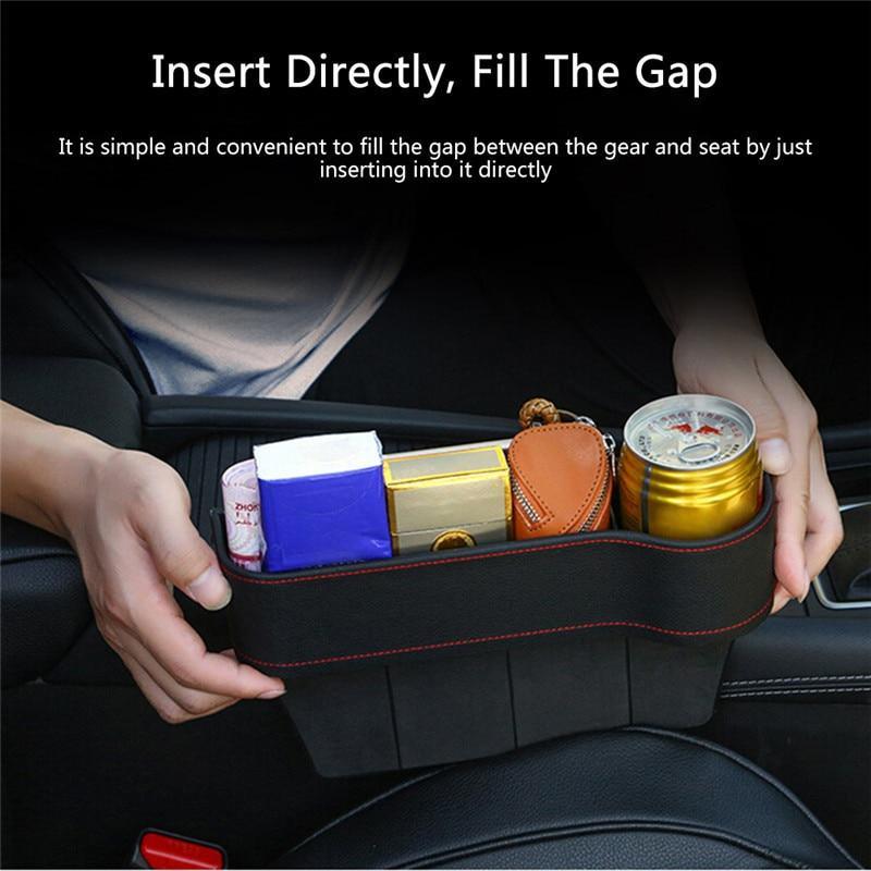 Car Seat Gap Organizer | Faux Leather Crevice Storage | Universal Fit | Prevents Item Loss