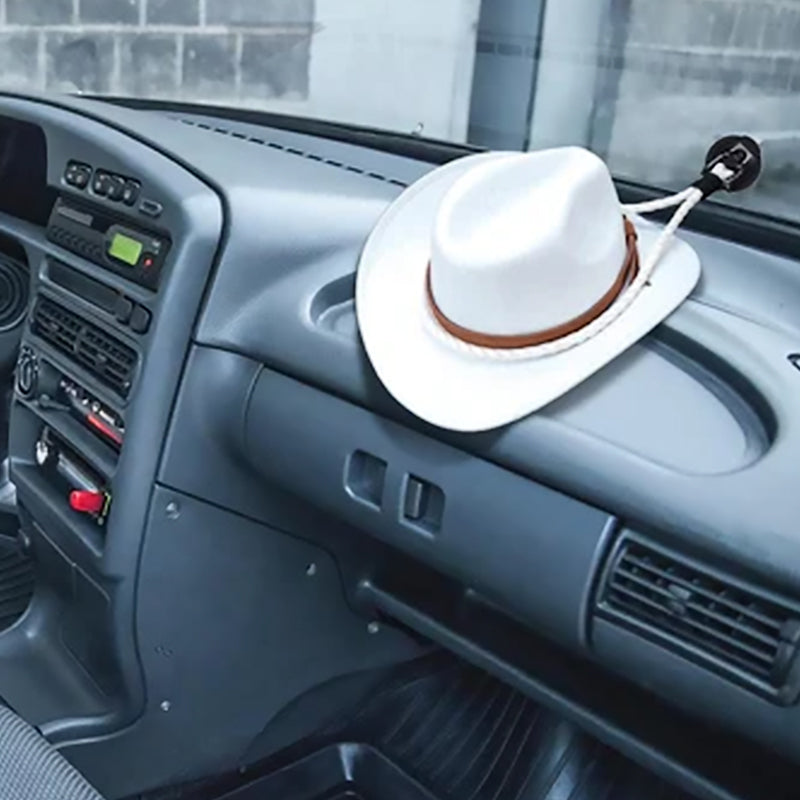 Car & Truck Hat Holder | Lasso Rope Cowboy Style | Suction Cup Mount & Leather Cord | Secure Hold