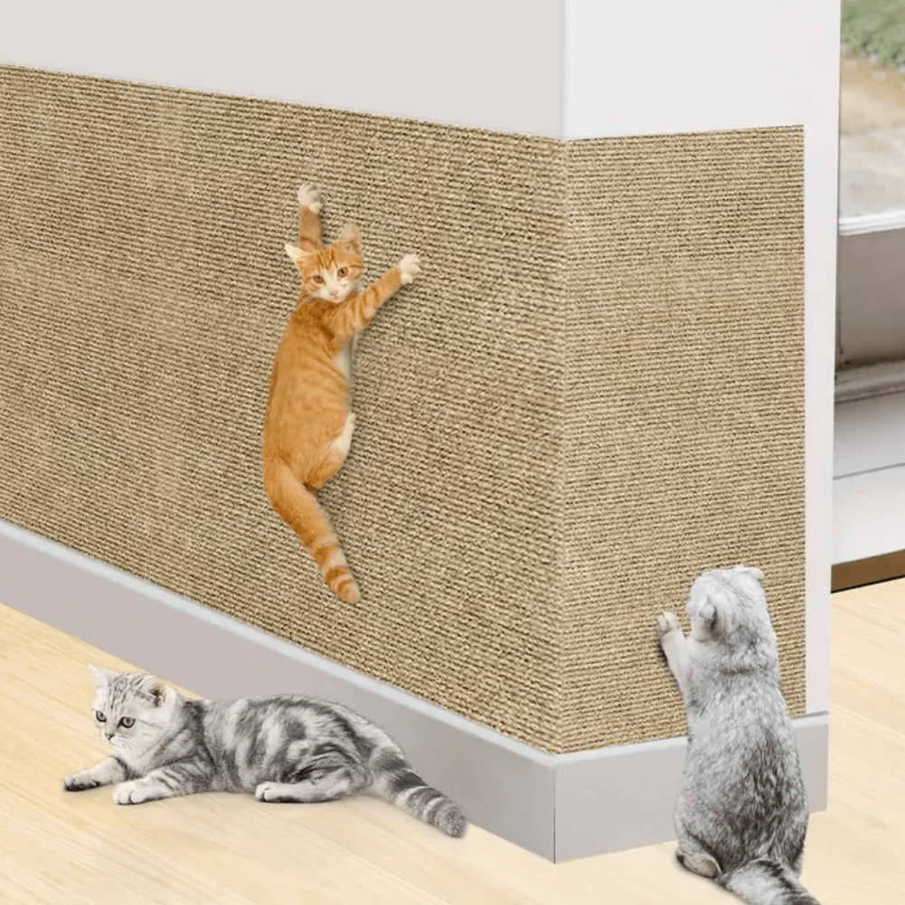 Cat Furniture Protector Pad | Heavy-Duty Polyester | Straps & Adhesive | Easy-Clean