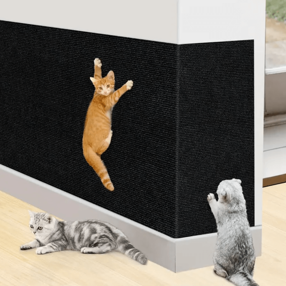 Cat Furniture Protector Pad | Heavy-Duty Polyester | Straps & Adhesive | Easy-Clean