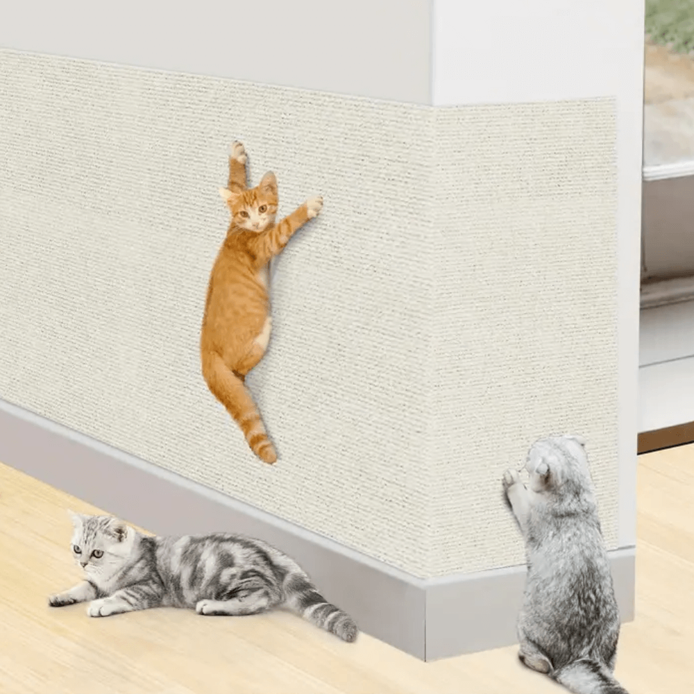 Cat Furniture Protector Pad | Heavy-Duty Polyester | Straps & Adhesive | Easy-Clean
