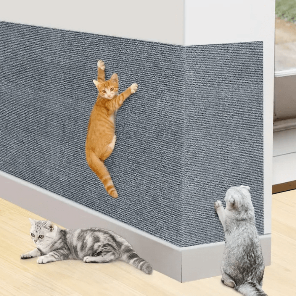 Cat Furniture Protector Pad | Heavy-Duty Polyester | Straps & Adhesive | Easy-Clean