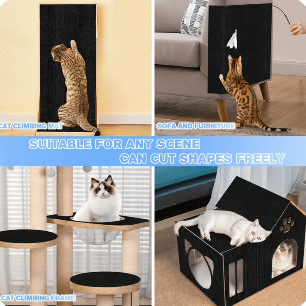 Cat Scratch Pad | Durable Polyester Furniture Protector | Straps & Adhesive | Gentle on Claws