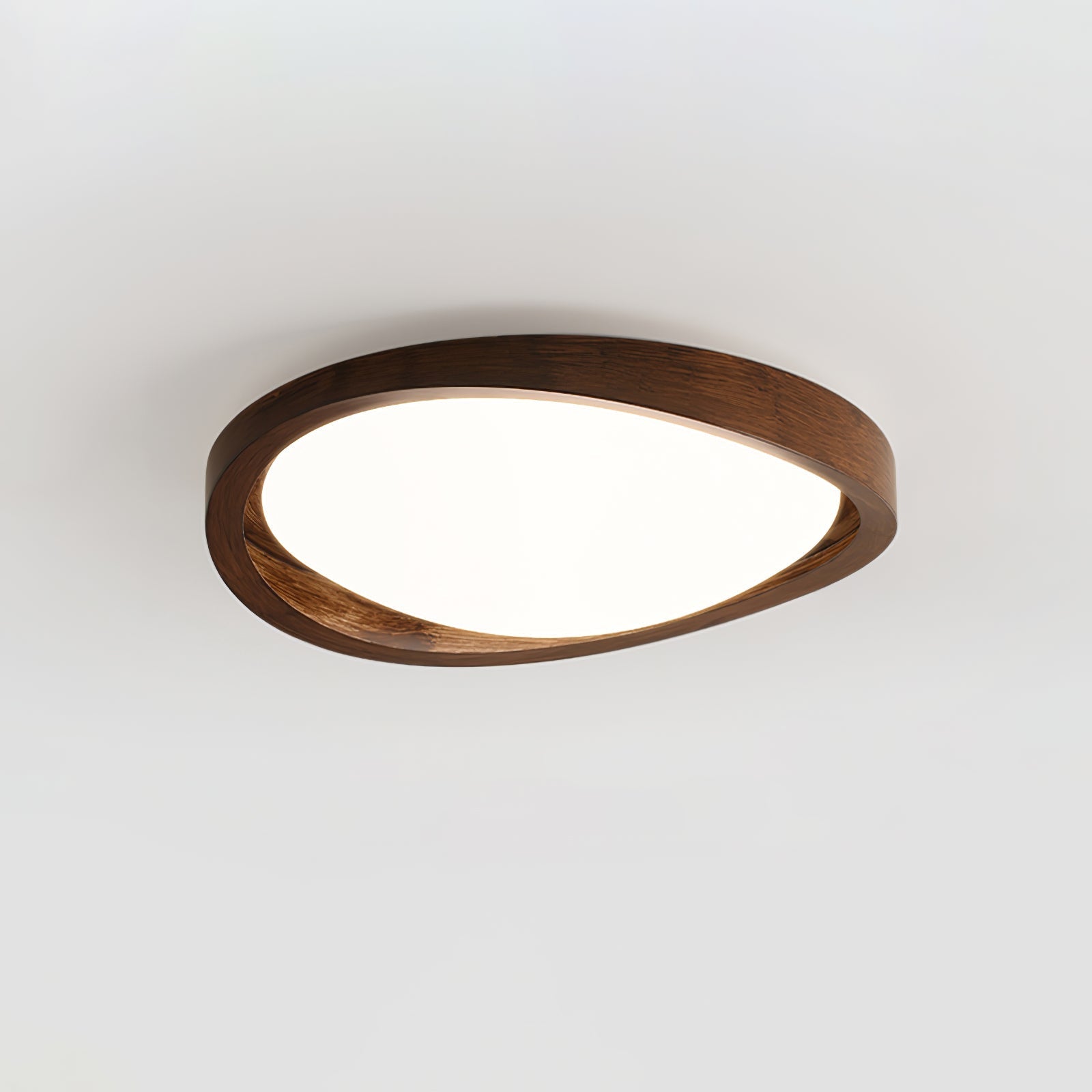 Ceiling Lamp | Modern Curved LED Design | Walnut Finish & 45cm | Living Room