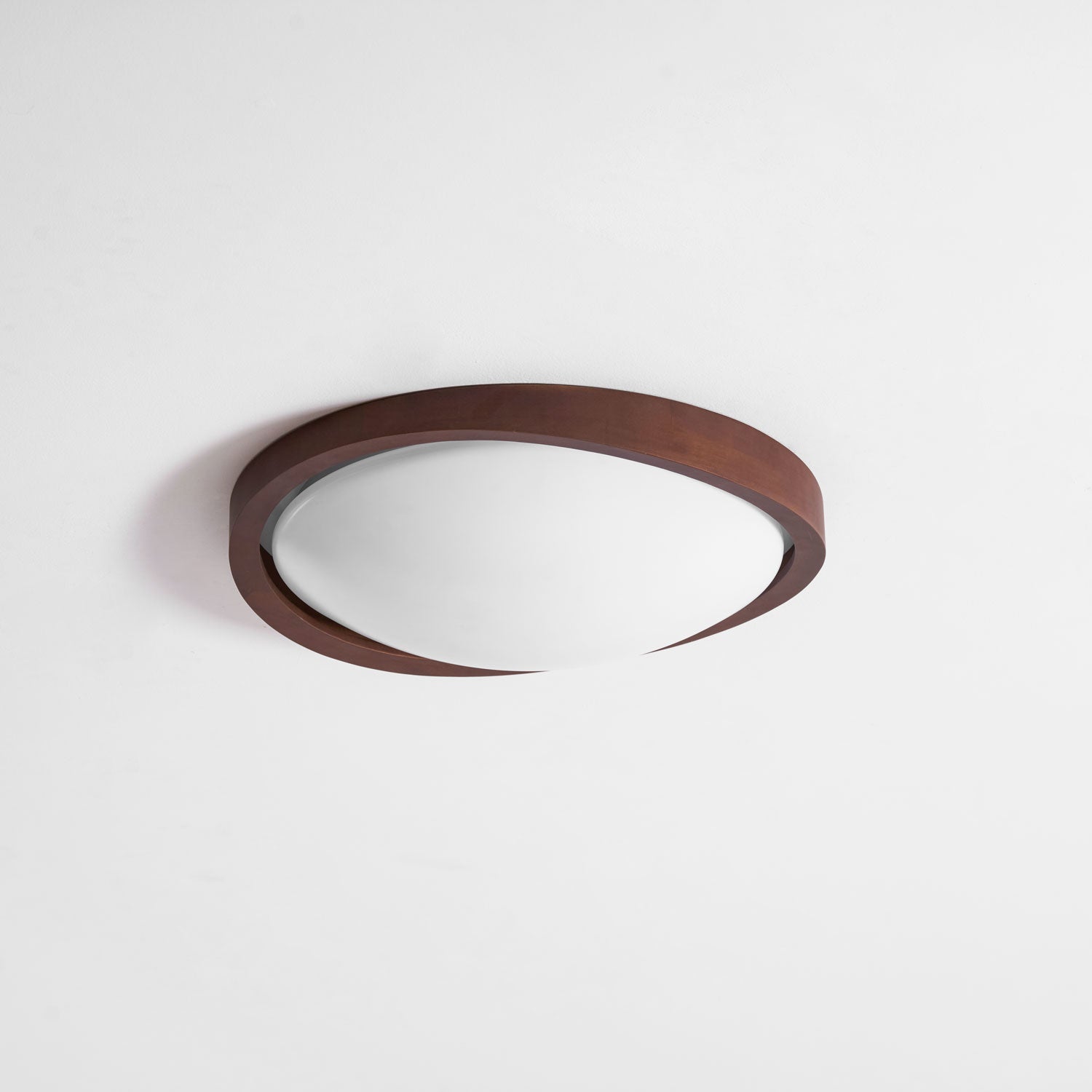 Ceiling Lamp | Modern Curved LED Design | Walnut Finish & 45cm | Living Room